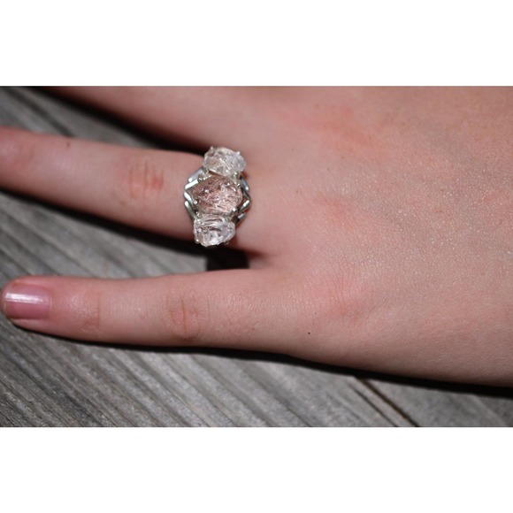 Alternative Engagement Ring Raw rustic Boho Promise Ring dainty unique s… - Picture 3 of 4